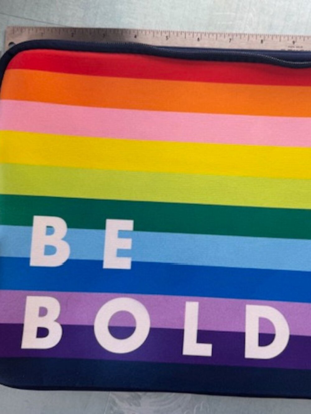 NEW Rainbow “Be Bold” Padded Laptop / Tablet Sleeve Zip Case